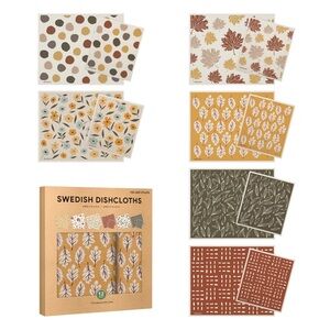 Swedish Dishcloths 12-Pack with Leaf Design